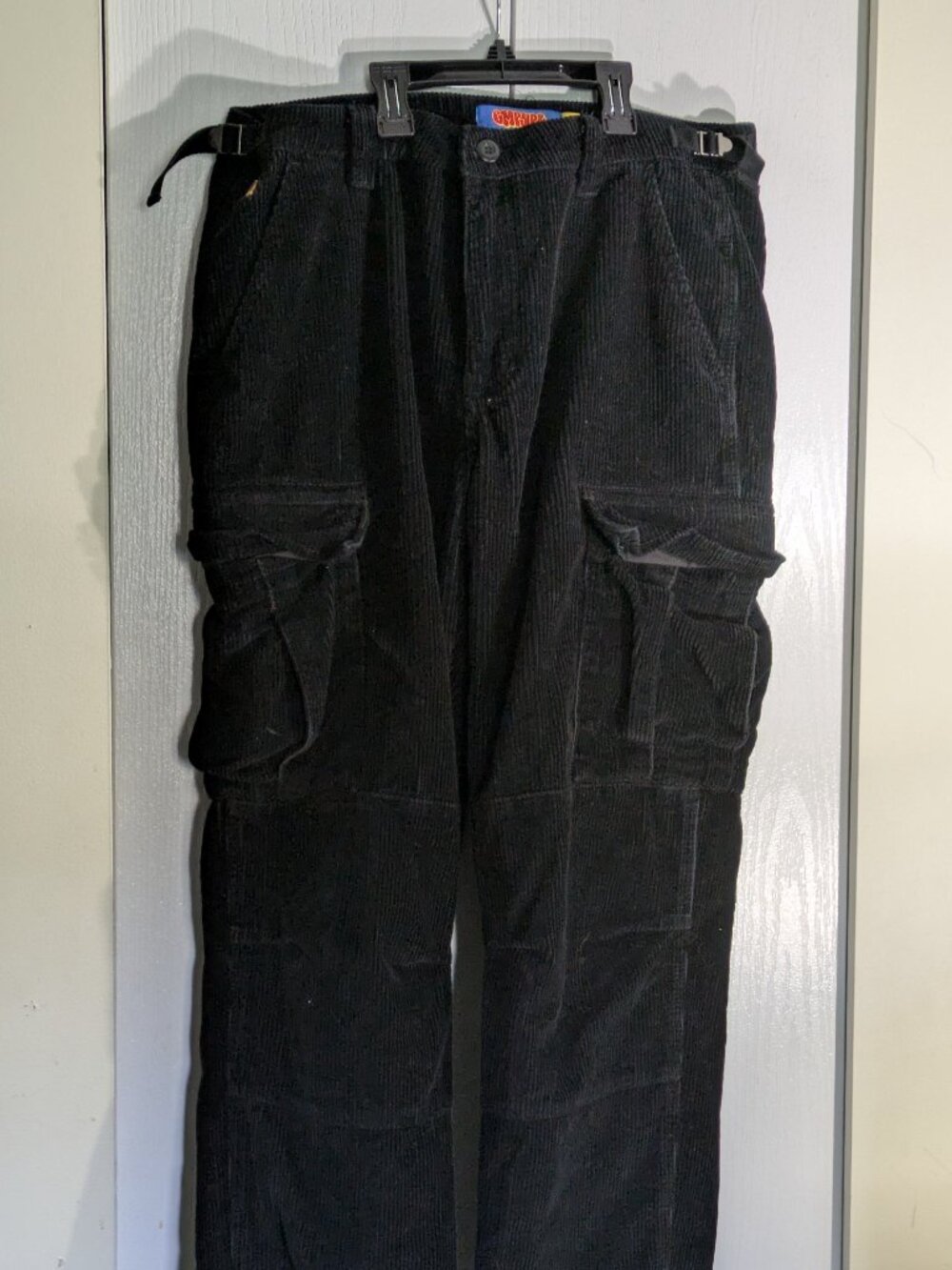 Black Corduroy Cargo Pants
